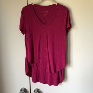 Pink Latched Mama Nursing High-Low tee